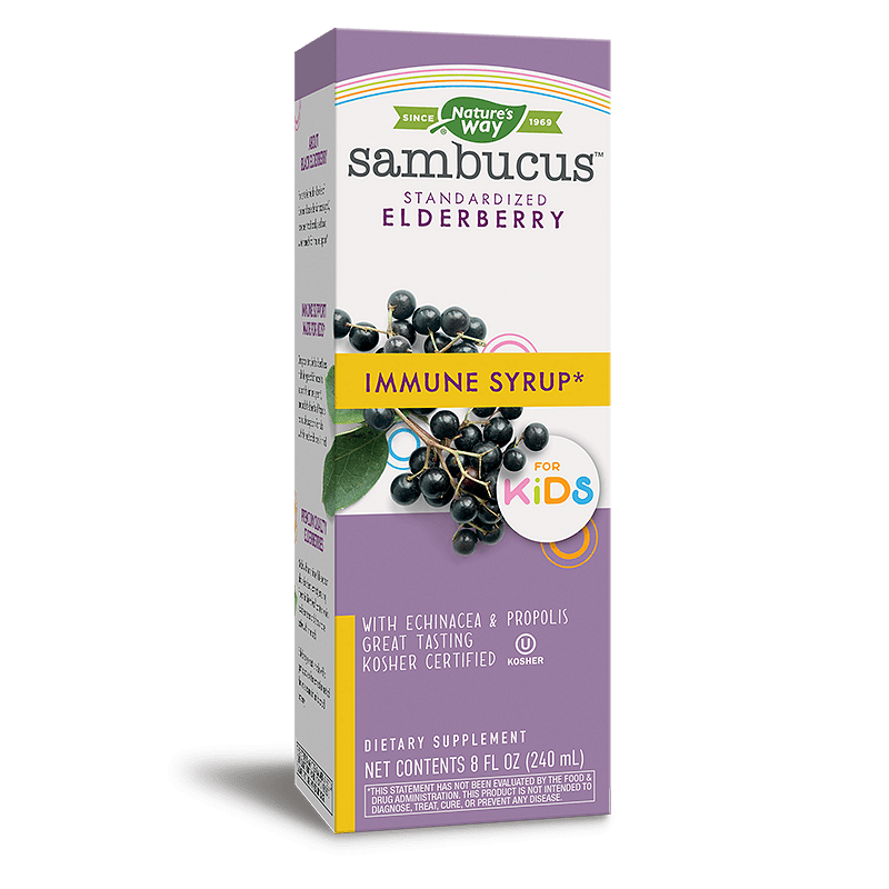 Самбукус Имун сироп за деца с черен бъз, ехинацея и прополис - Sambucus Immune Syrup for Kids, 240 ml